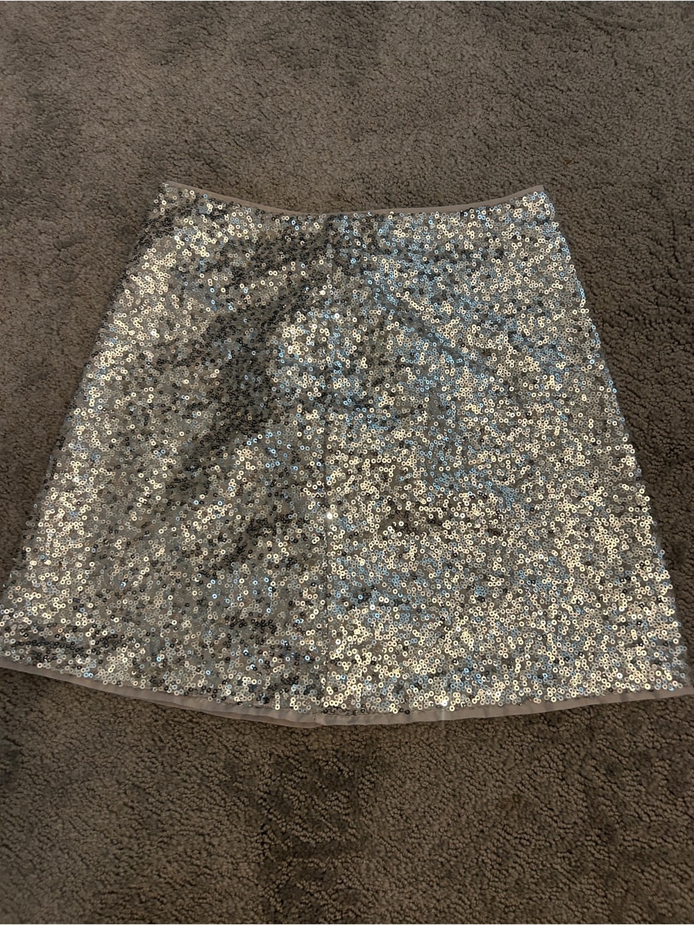 Girls Size 8 Silver Sequin Side Zip Mini Skirt